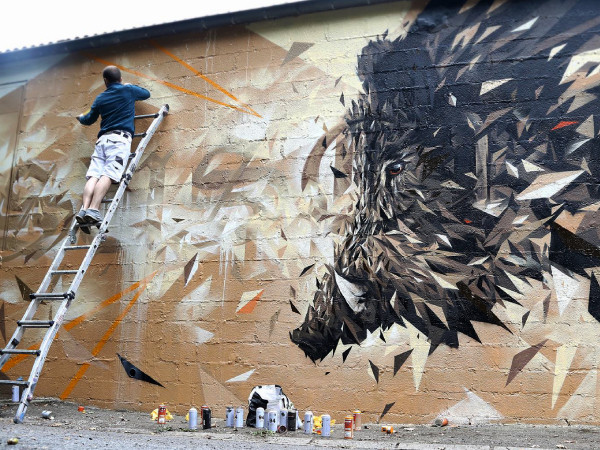 Création d'une fresque murale à la Roche-en-Ardenne