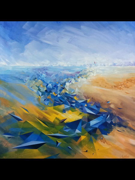 High Tide is a graphic painting on linen canvas