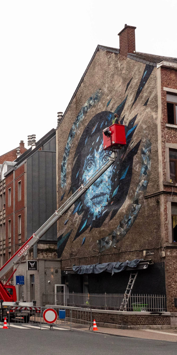 Confluence est une fresque murale du parcours street art de Namur
