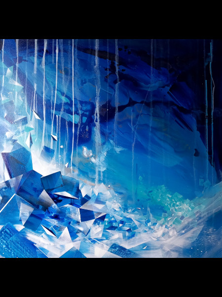 Crystals River is an abstract painting on canvas