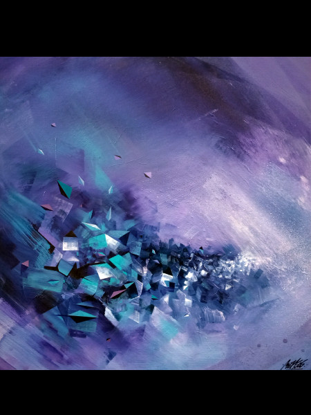 Purple Wind is a contemporary abstract painting on canvas