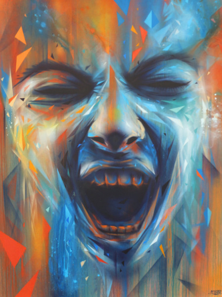The Cry is an aerosol painting on canvas